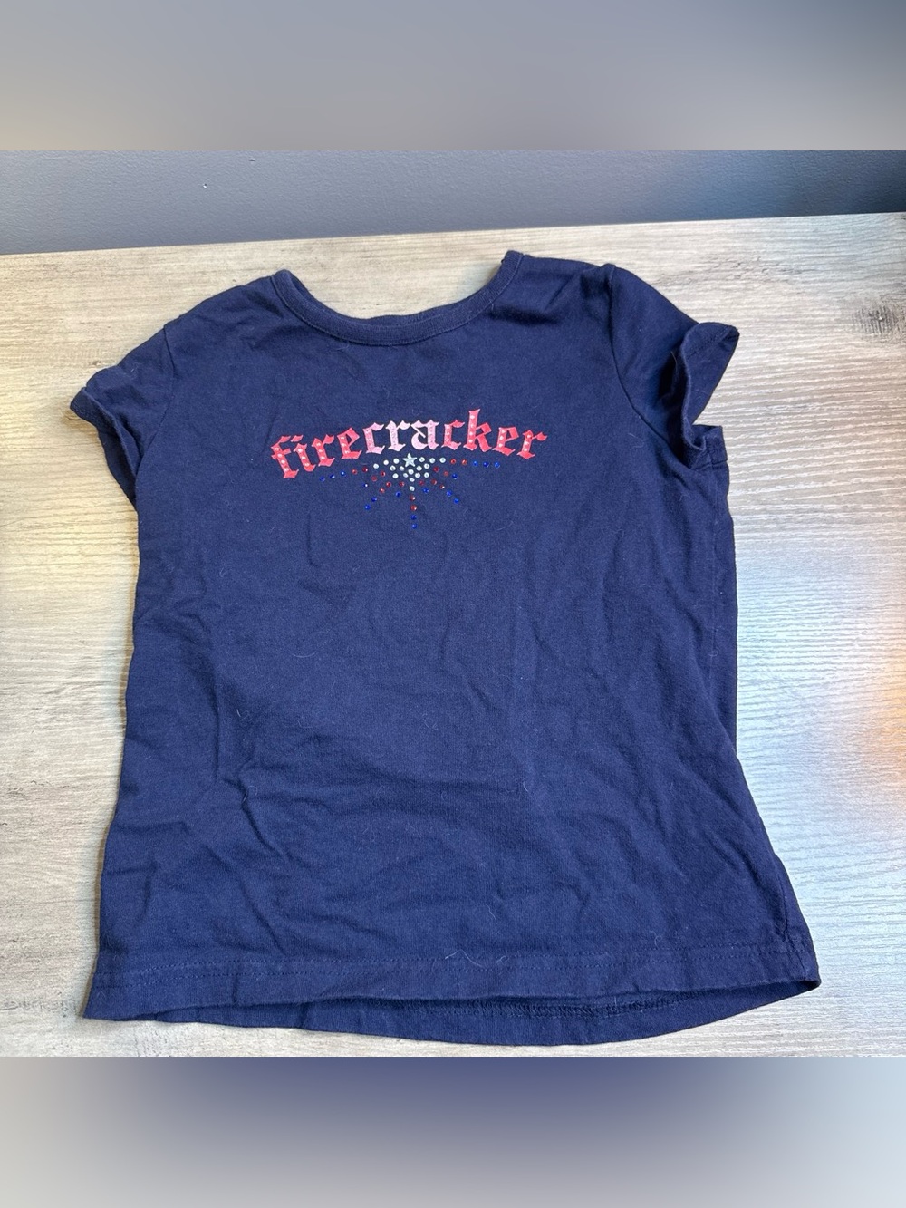 4th of july kids tee with red 'firecracker'